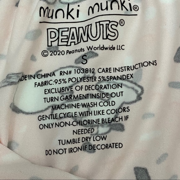 Munki Munki Peanuts Snoopy Pink Pj Joggers Small - Picture 3 of 6